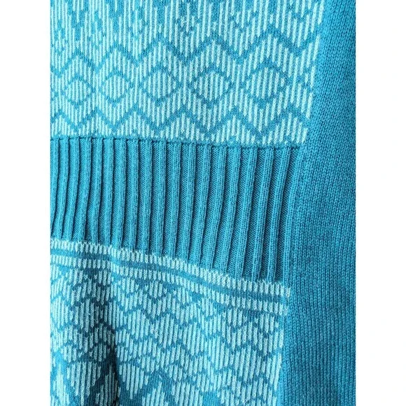 Athleta Full Zip Retro Ski Sweater w/Pockets | Women's Size M | Teal Blue - Picture 9 of 13
